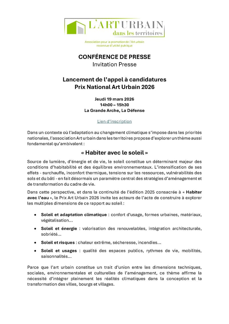 Prix National Art Urbain 2026