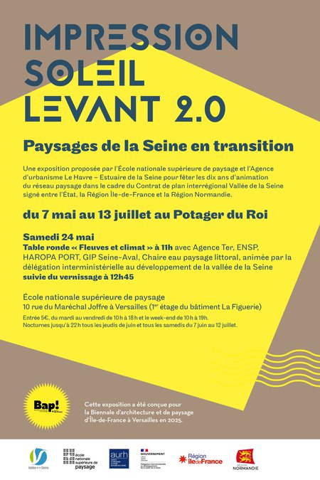 Fleuves et climat Table ronde "Les fleuves comme guides du projet de paysage bioclimatique" et vernissage de l'exposition sur les paysages de la Vallée de la Seine