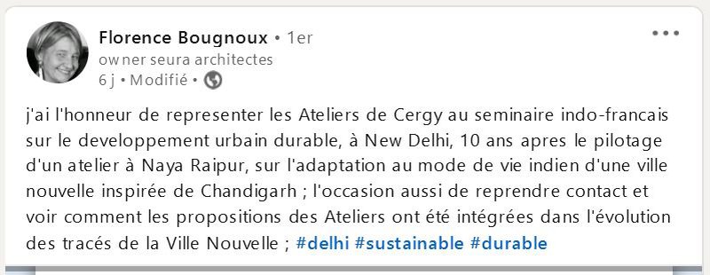 Post Linkedin de Florence Bougnoux