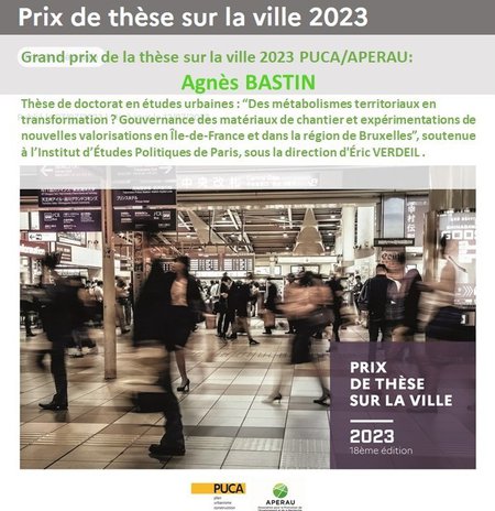 Agnès BASTIN: Grand prix de la thèse sur la ville 2023 PUCA/APERAU